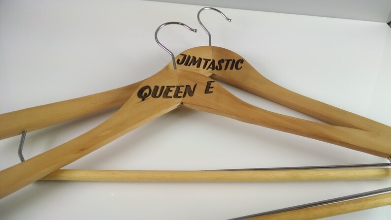 CHRISTMAS SALE Set of 2 Personalized Engraved Hangers for Married Couple VALENTINE/'S Day wedding gifts
