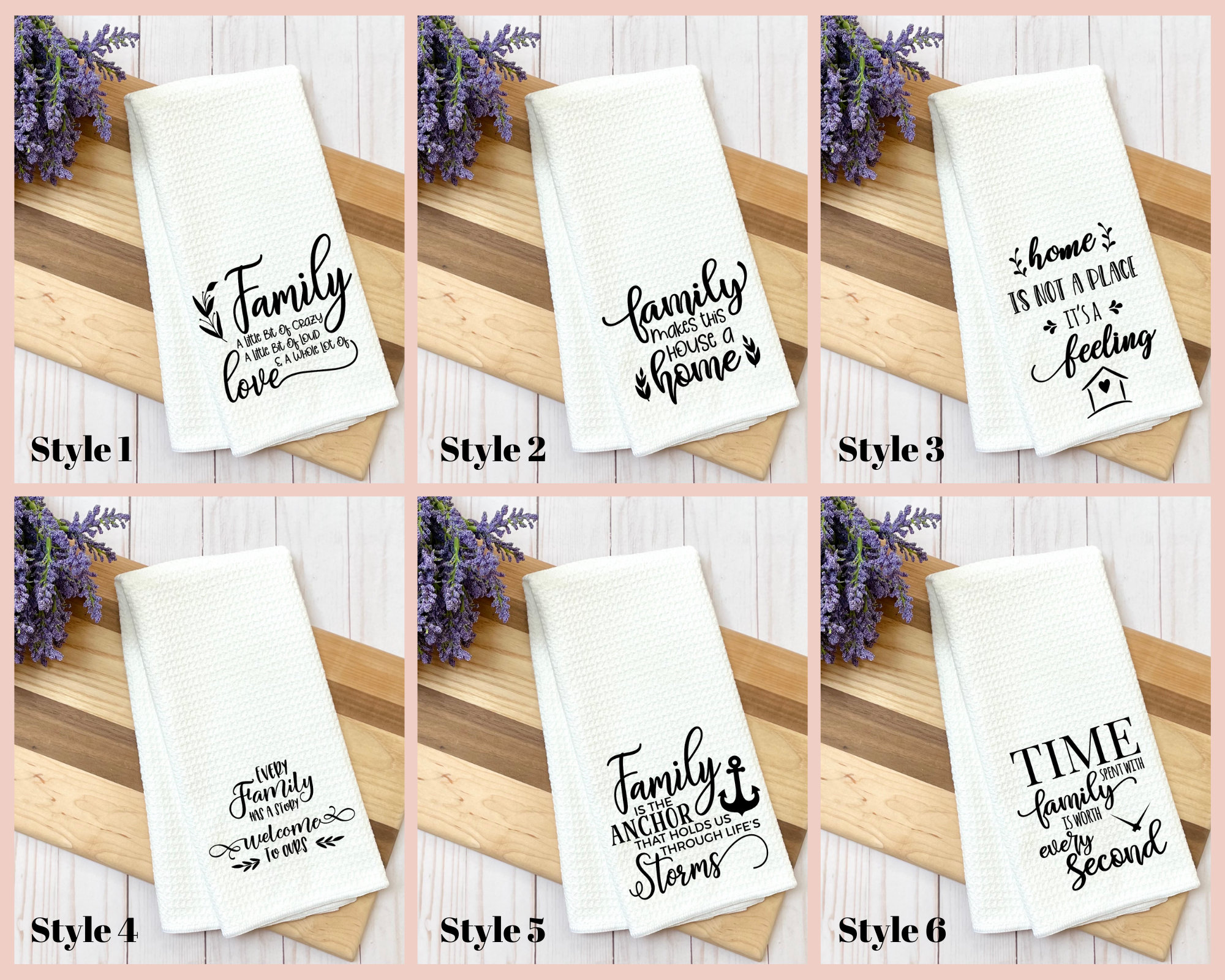 FAMILY SAYING TOWELS Tea Towels Decorative Kitchen Towels Etsy