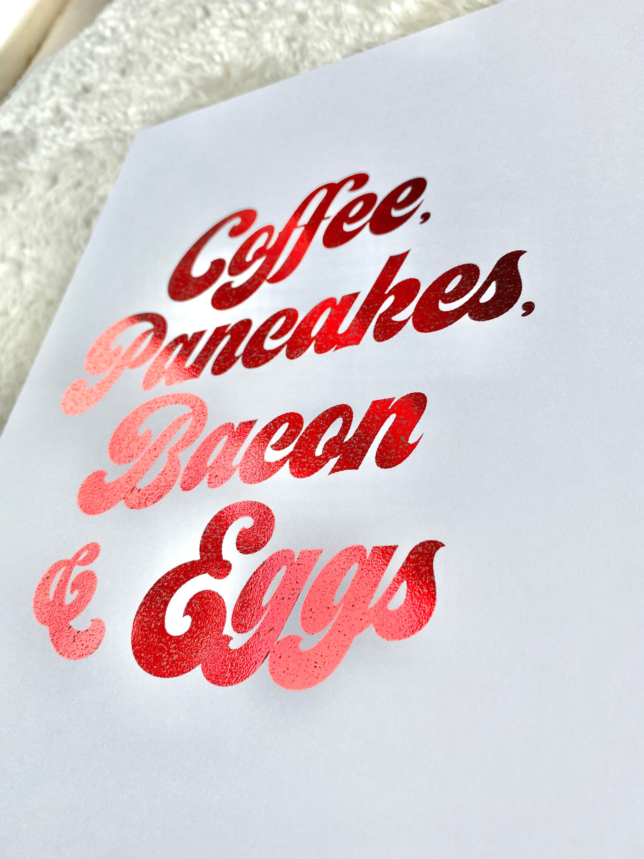 Breakfast Order RED FOIL Print A4 300gsm Portrait Wall Art Etsy