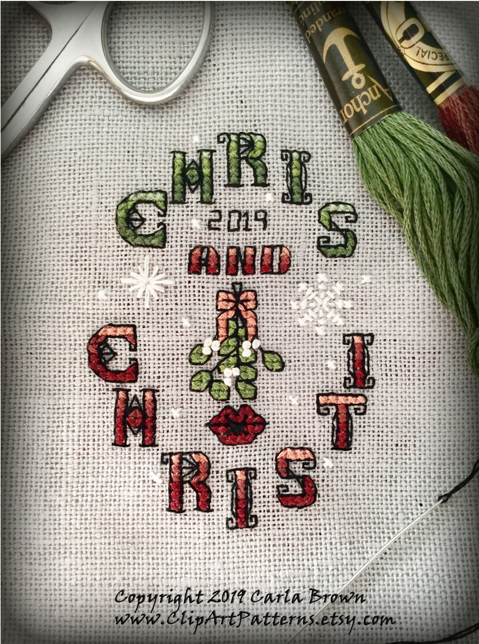 Counted Cross Stitch Alphabet Fonts Christmas Letters and Numbers Small