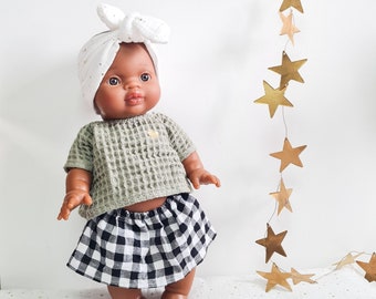 Skirt outfit for Minikane doll 34cm customizable gift