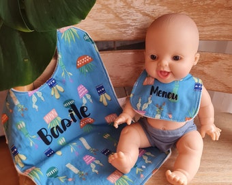 OP BESTELLING: Matchy matchy poppenservet of gepersonaliseerd knuffeltje met voornaam