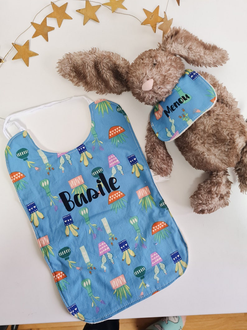 Serviette de table matchy matchy poupée ou doudou personnalisée sur mesure avec prénom cadeau personnalisé image 1