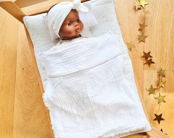 Blanket and Pillow personalized gift minikane doll 34cm ikea bed