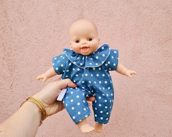 Clothing gift box Doll 28cm minikane Babies original personalized gift gingham mustard