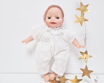 Gift box clothes Doll 28cm minikane Babies original personalized gift white baptisms
