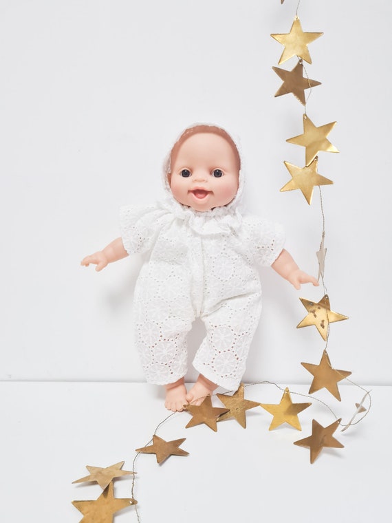 Coffret cadeau vêtements Poupée 28cm minikane Babies cadeau personnalisé original  blanc baptêmes