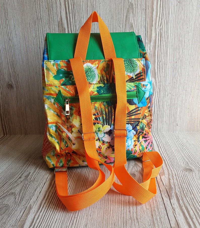 Colorful Small Backpack Tropical Backpack Purse Vegan Etsy