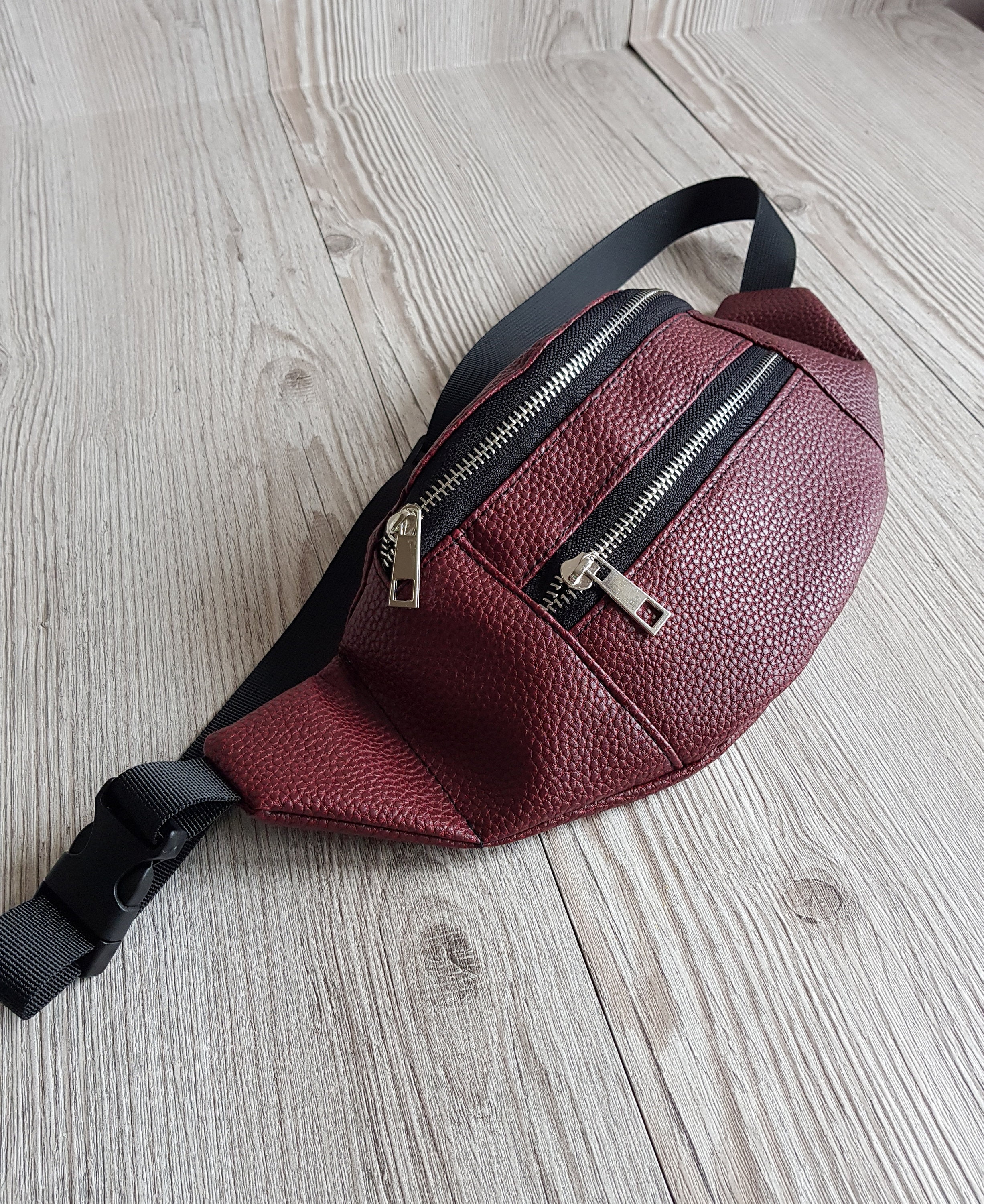 burgundy fanny pack