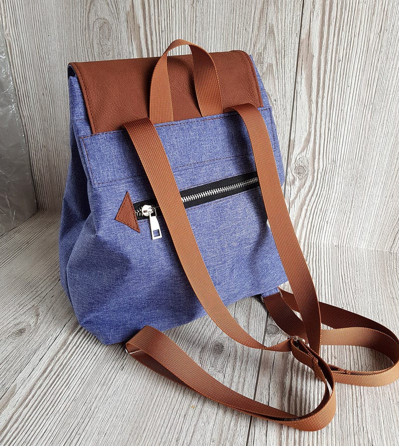 Mini Backpack Small Backpack Blue Backpack Purse Women Etsy