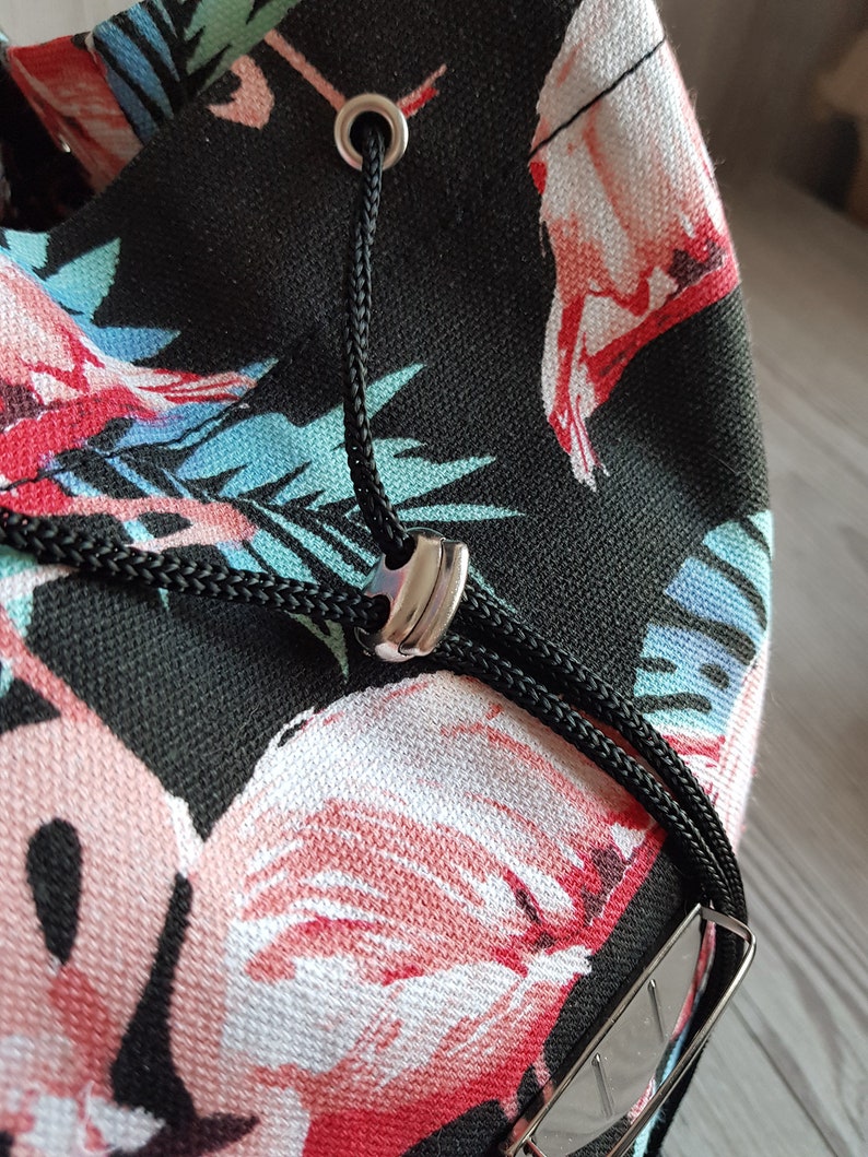 Vegan Faux Leather and Cotton Backpack Purse with waterproof lining Women/'s Backpack Flamingo Tropical Small Backpack