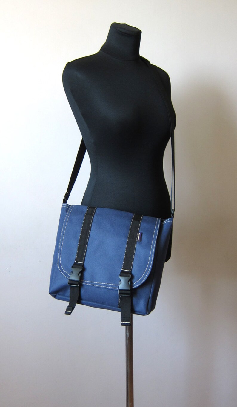 Navy Messenger Bag Crossbody Bag Shoulder Purse Navy Dark Etsy