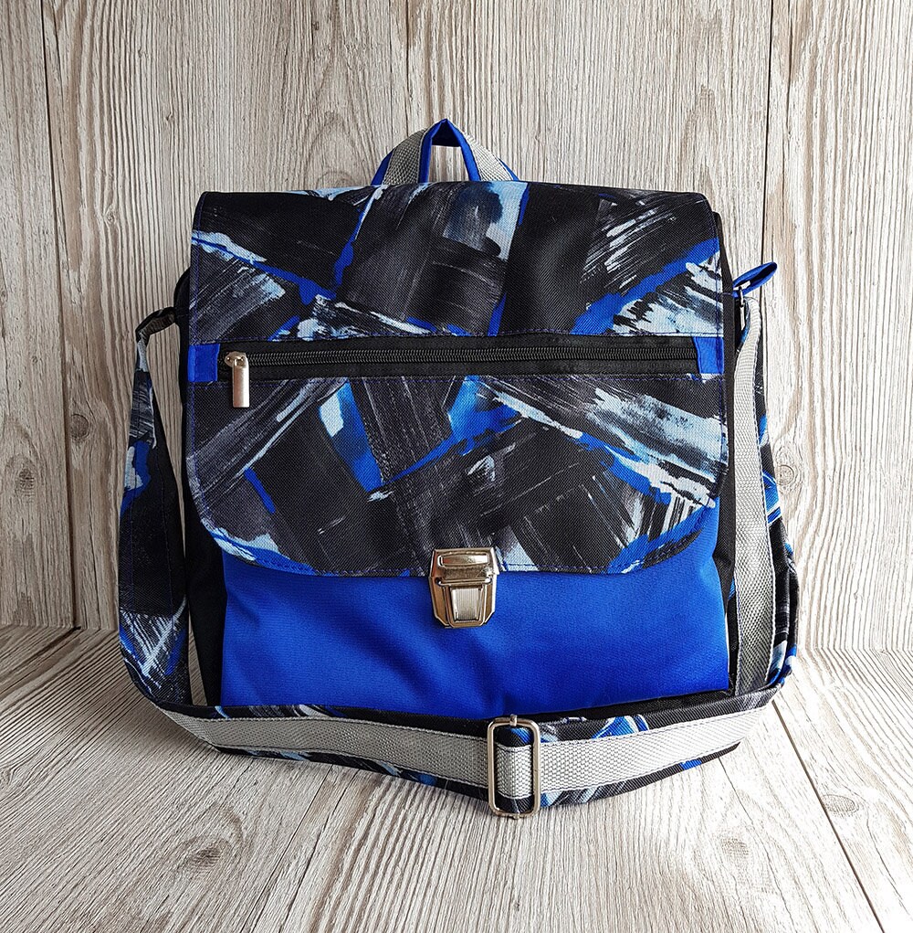 Blue Messenger Bag Men Women Laptop Bag Satchel Cross Body Bag Etsy