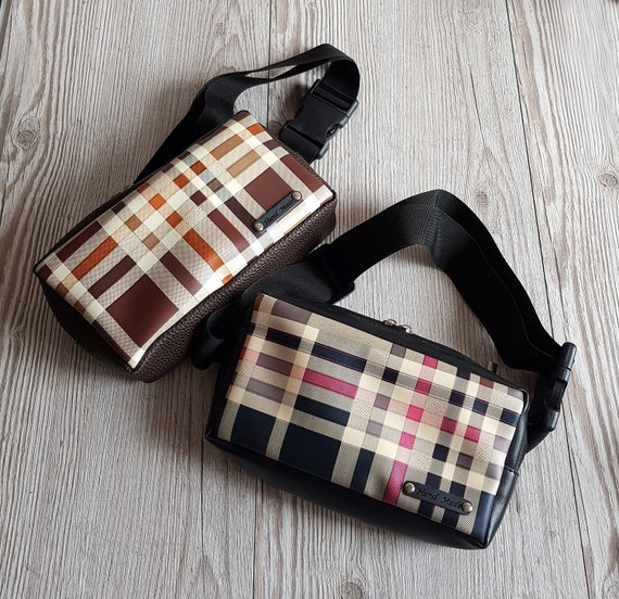 plaid bum bag