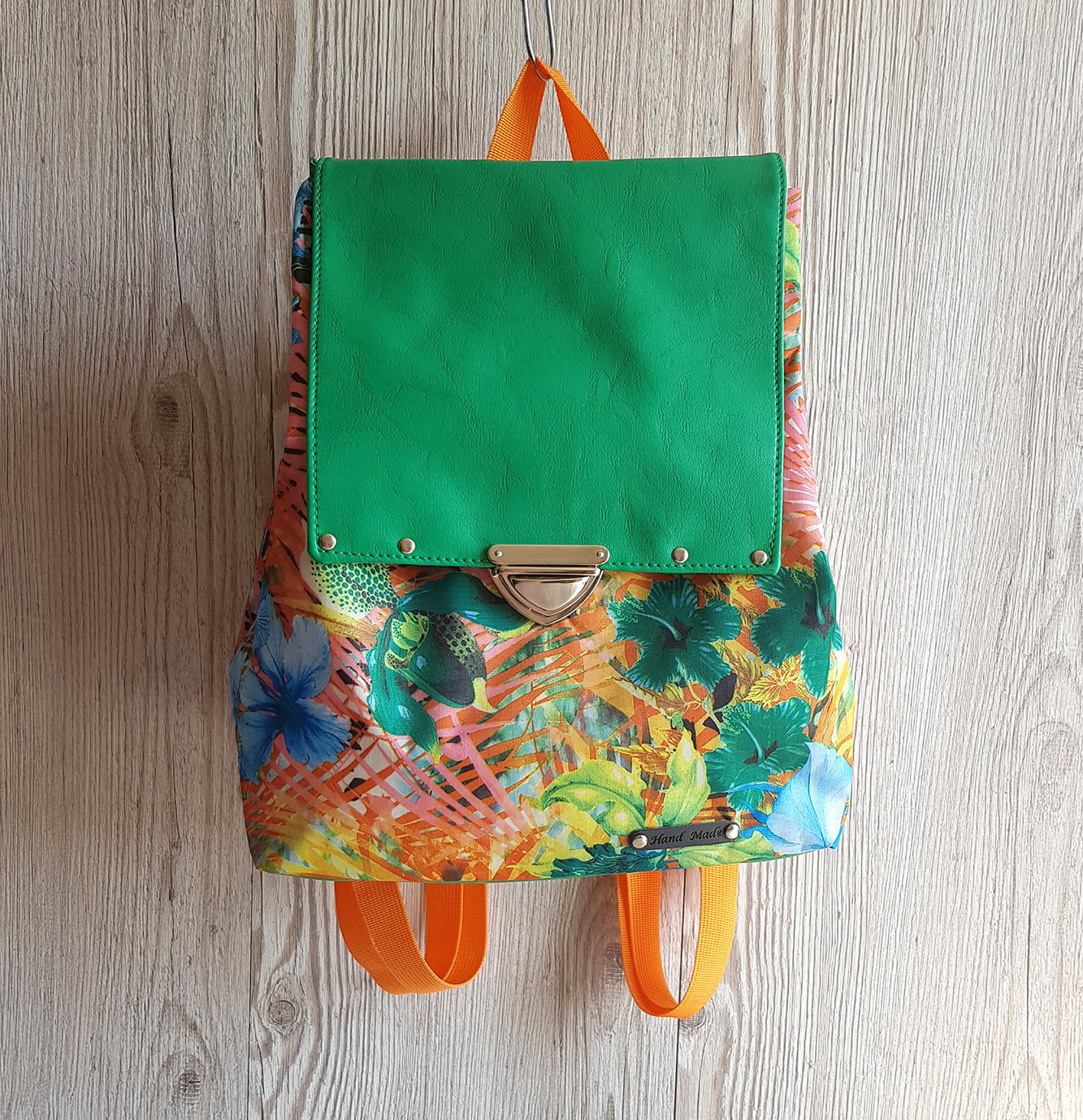 Colorful Small Backpack Tropical backpack purse Vegan Etsy