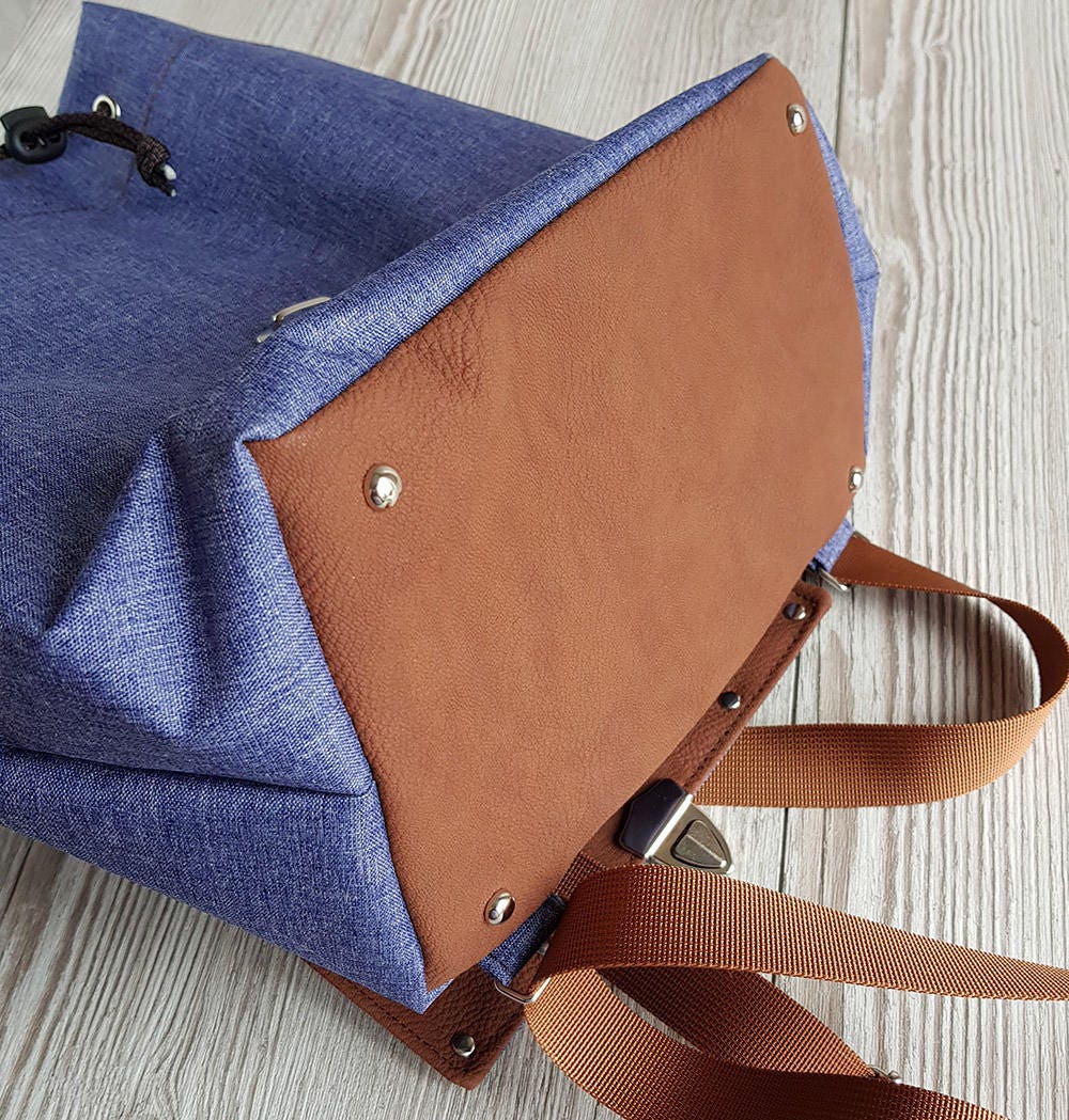 Mini Backpack Small Backpack Blue Backpack Purse Women Etsy