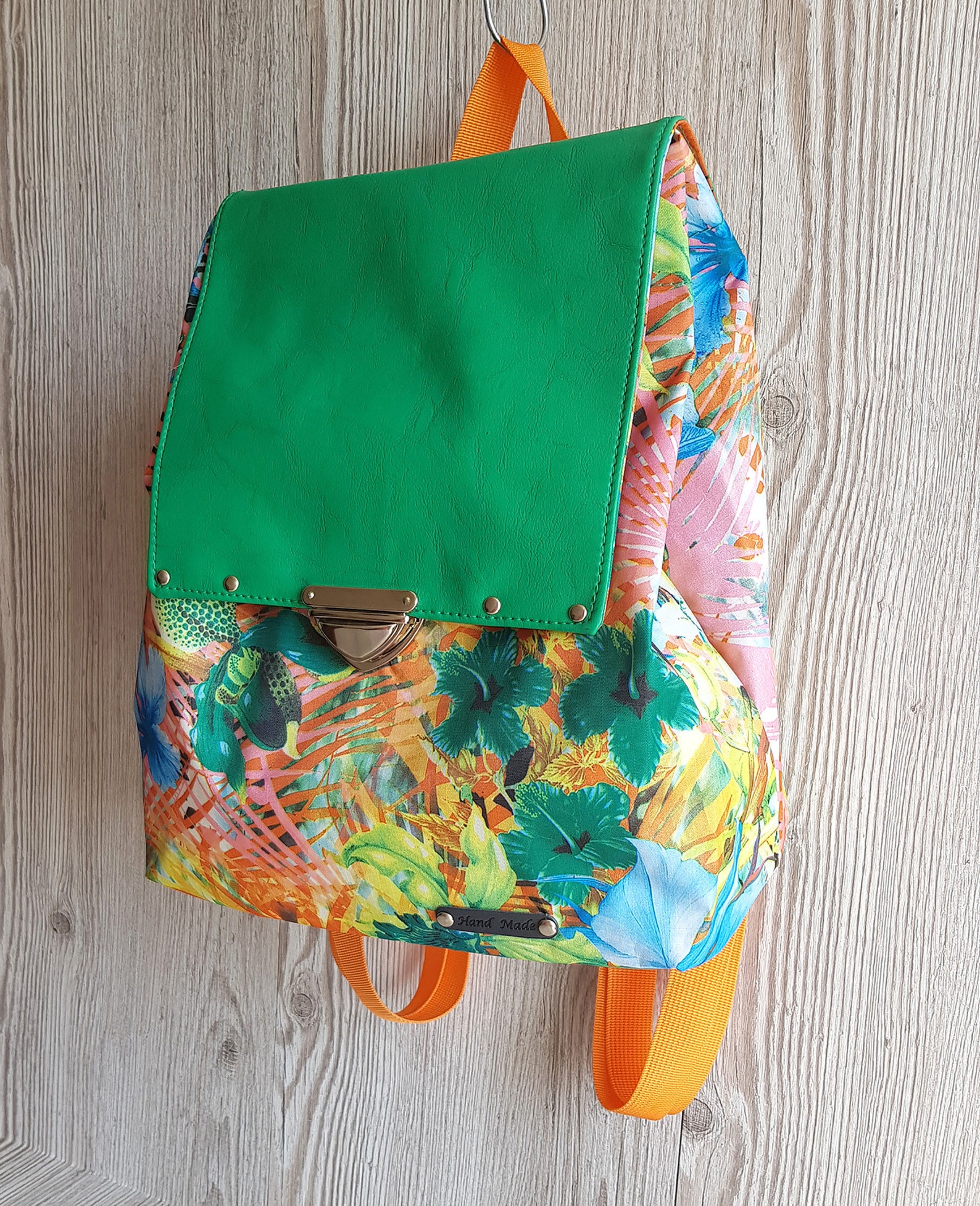 Colorful Small Backpack Tropical Backpack Purse Vegan Etsy