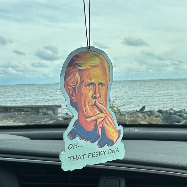 Keith Morrison inspired Car Air Freshener Oh That Pesky DNA Dateline True Crime Murder Mystery