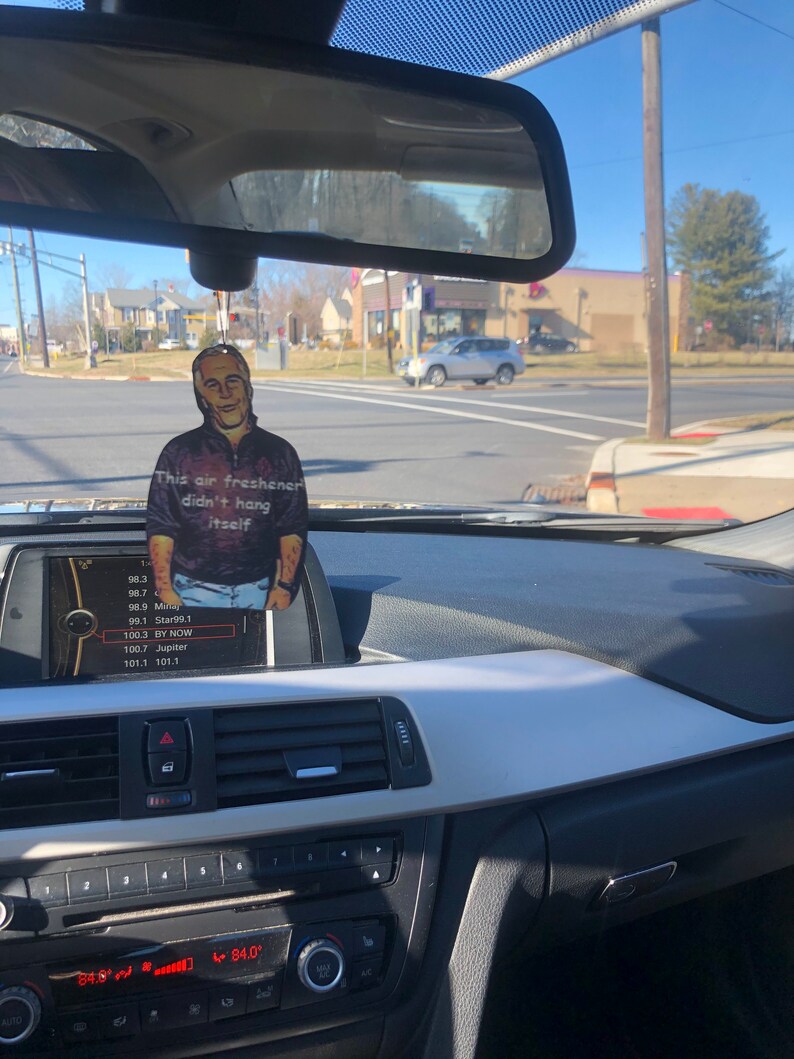 Jeffrey Epstein car air freshener Etsy