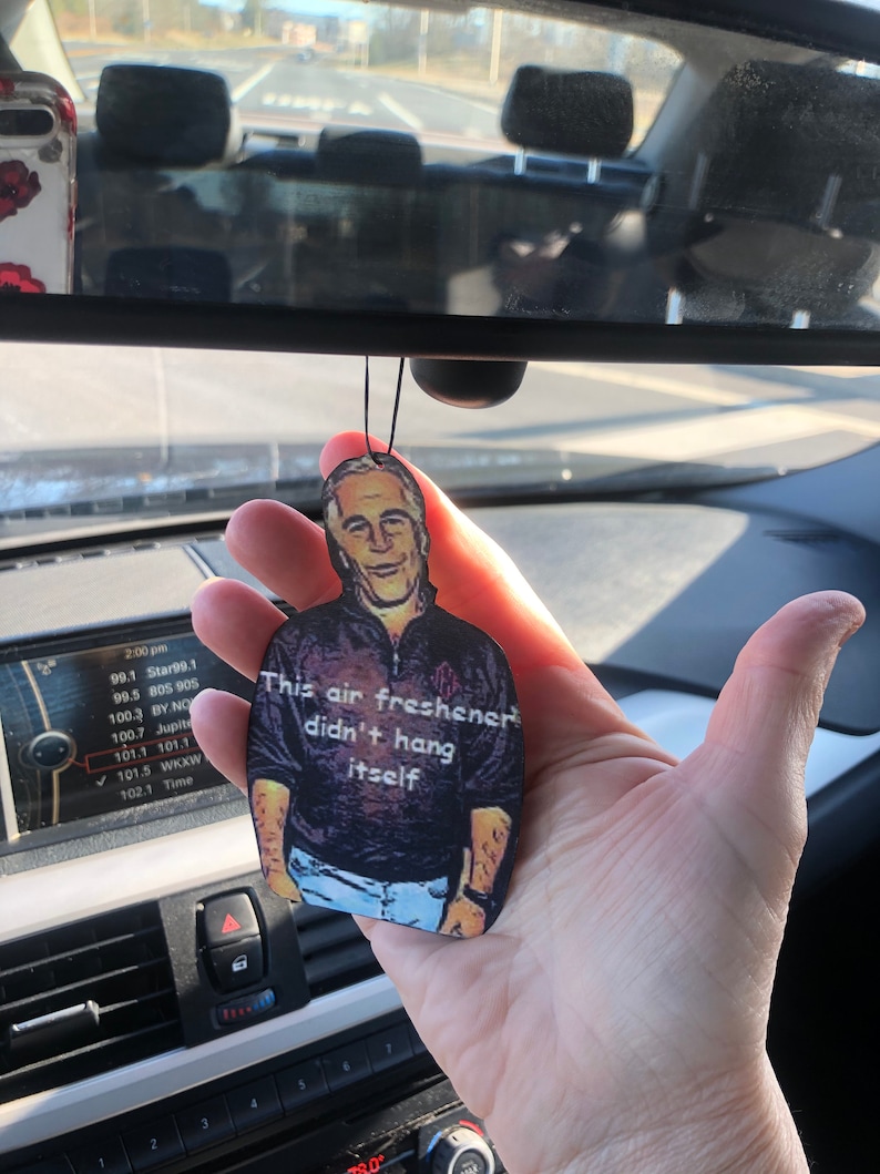 Jeffrey Epstein car air freshener Etsy