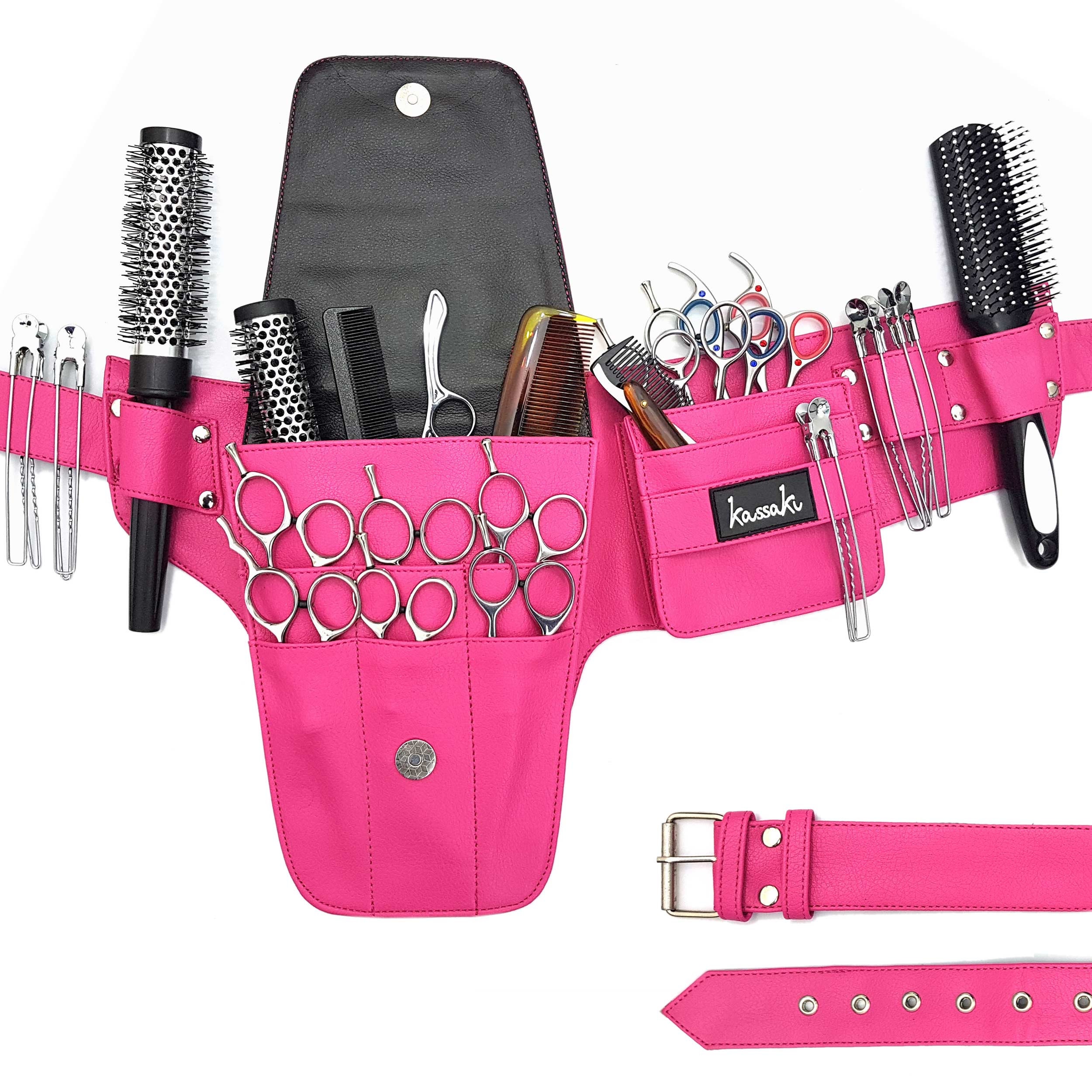 Personalised Hairdressing Tool belt Embroidered Scissors Bag Shear Hip Holster Customised Hairdressers Pouch holds 10 scissors in Pink