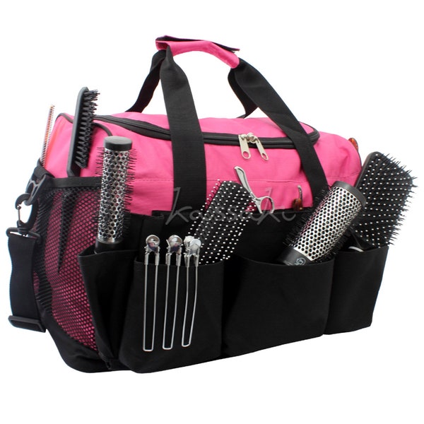 Extra Large Soft Hairdressing Bag Mobile Hairdressers Session Bag Carry Case Barber Kit Holder in Pink