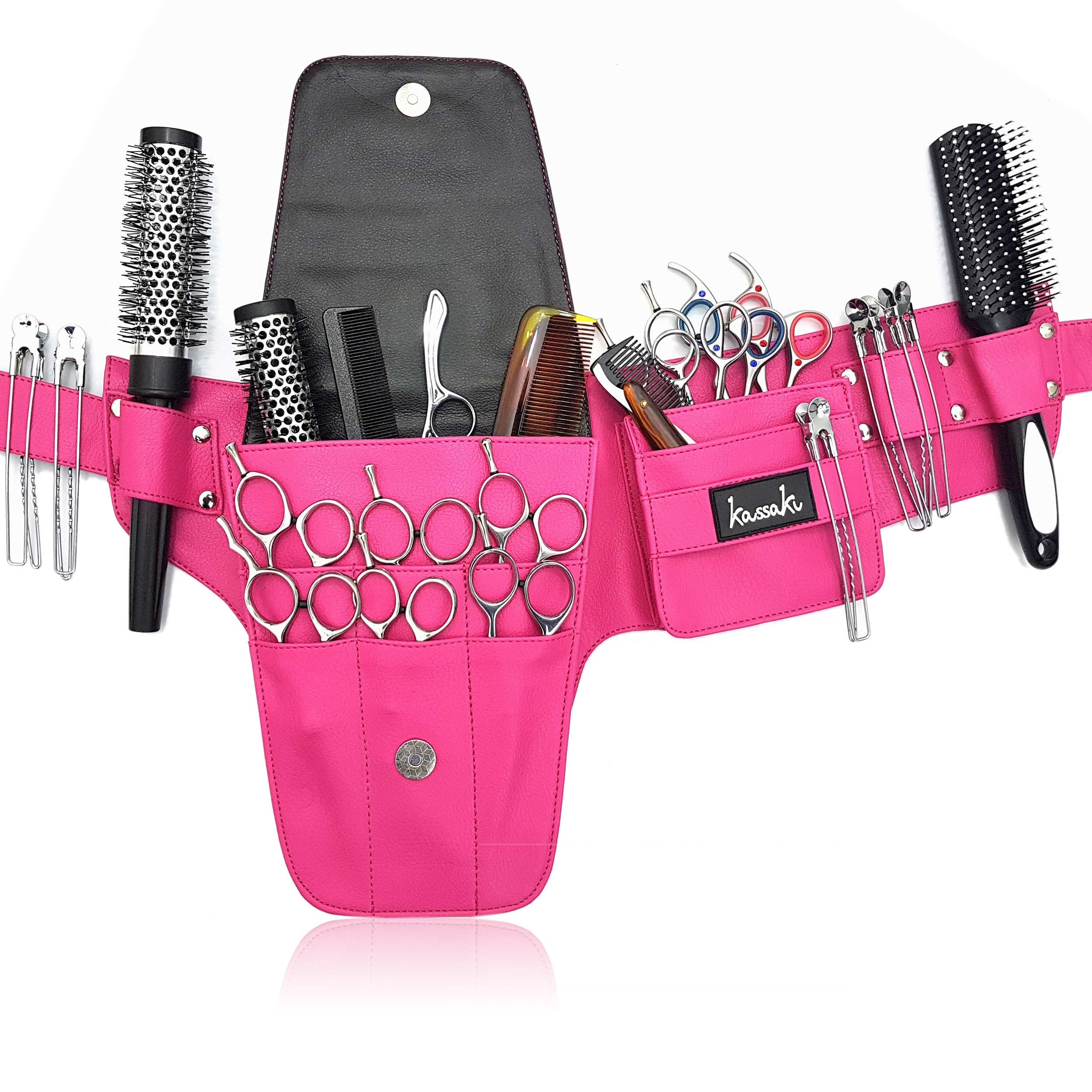 Personalised Hairdressing Tool belt Embroidered Scissors Bag Shear Hip Holster Customised Hairdressers Pouch holds 10 scissors in Pink