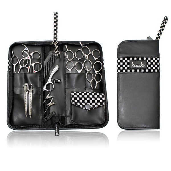 Hairdressing Sturdy Scissor Case - Fits up to 12 Shears - Combs - Razors - Glitter Square