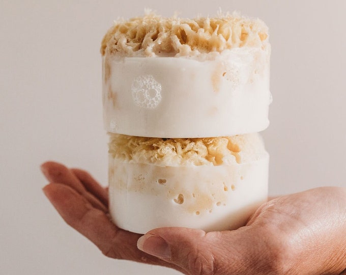 Seaside Escape wool sea sponge luxury soap with Shea Butter