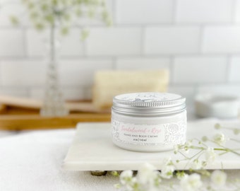 SANDALWOOD + ROSE | hand and body creme'  | made with goat milk | Paraben - Phthalate and Cruelty Free  | The Graceful Rabbit