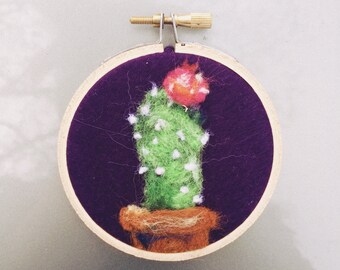 Cactus Felt Art - 4 in Hoop