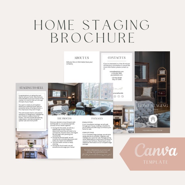 Home Staging Brochure - Canva Template - Warm Tones