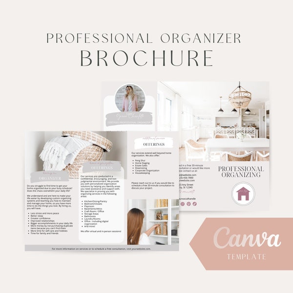 Professional Organizer Brochure - Canva Template - Gray