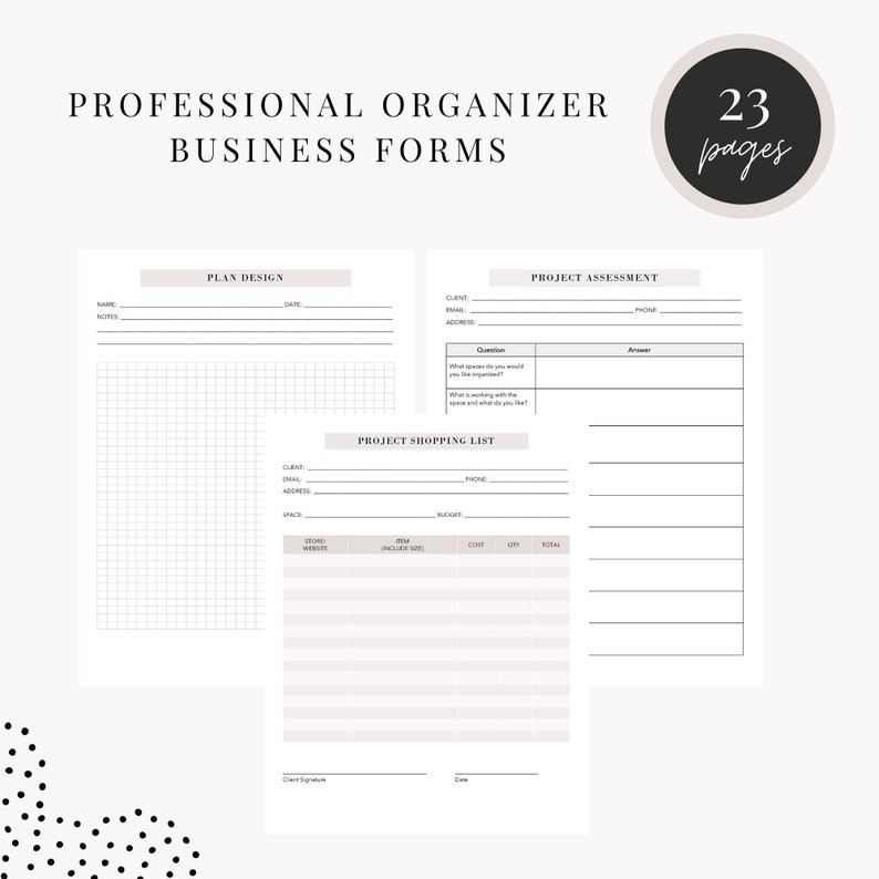 Printable Professional Organizer Forms Pdf Printable Word Searches