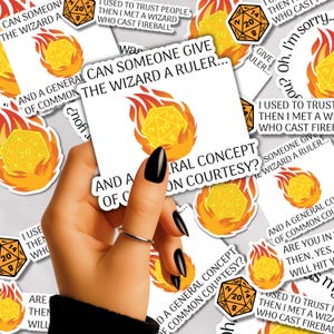 Dice Sticker with Funny Fireball Quote - D20 Fireball - TTRPG Humor image 5
