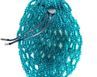 Teal Beaded Dice Bag – Handmade TTRPG Gift