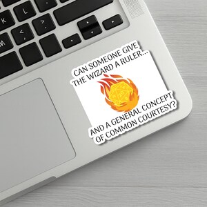Dice Sticker with Funny Fireball Quote - D20 Fireball - TTRPG Humor image 1