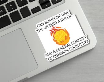Dice Sticker with Funny Fireball Quote - D20 Fireball  - TTRPG Humor