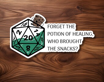 D20 Potion Bottle Sticker | RPG Humor, TTRPG Player Gift (2.25in x 4.25in)