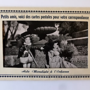Set di 5 cartoline francesi vintage inutilizzate - cartoline originali dei vecchi tempi - Vecchie bambole in costumi regionali francesi