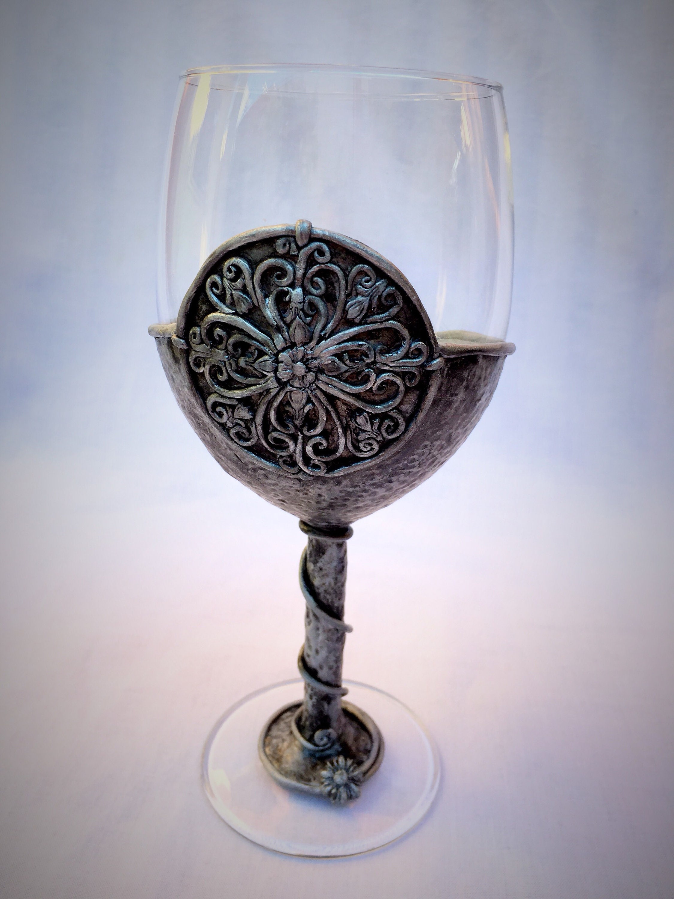 Verre à Vin Médiéval en Argent Ancien - Verre Antique Vintage