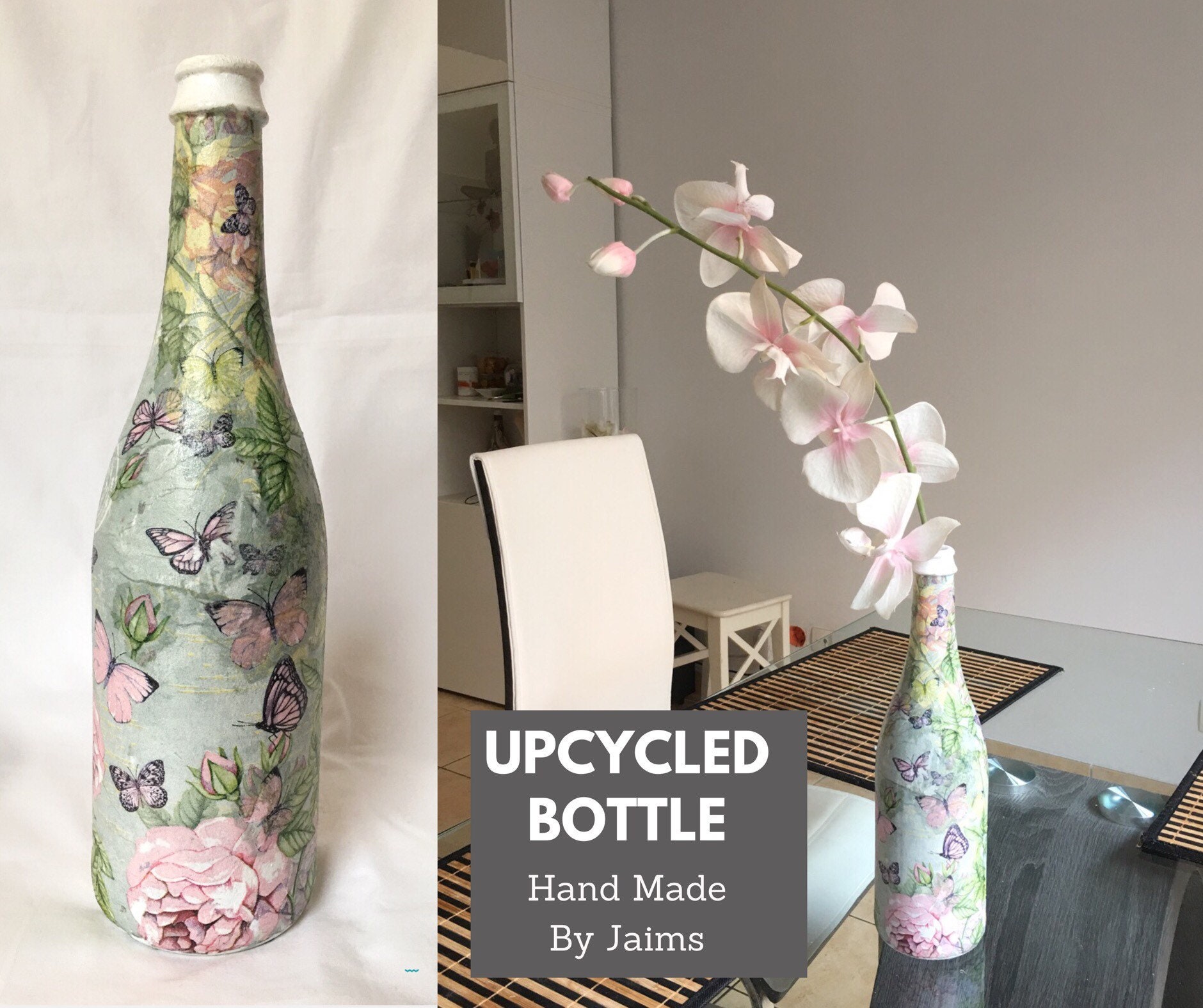 Bouteille de Vin Recyclée - Bouteille Vase Design Inspiré La Nature