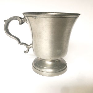 Stamped Vintage Belgian Pewter Cup, Metal Cup With Handle, Vintage House, Home Decor, Flower Display