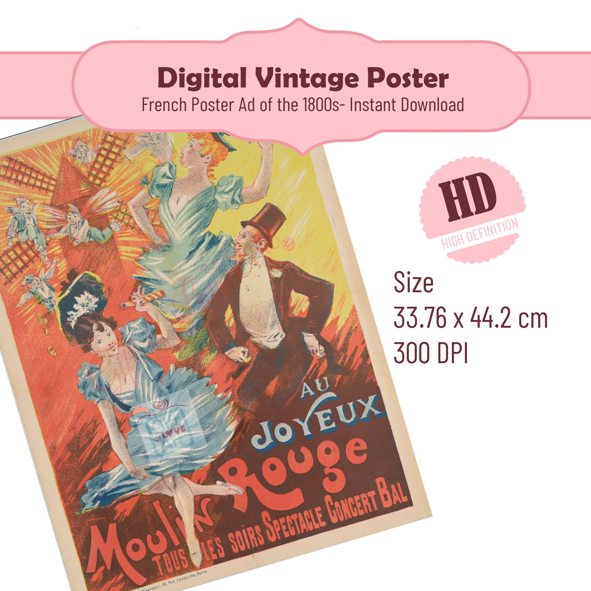 PRINTABLE French Poster Vintage Paris Wall Art Antique Paris Etsy