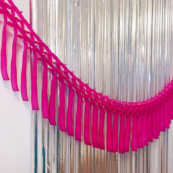 pink fringe garland