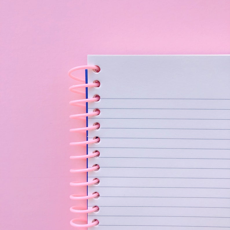journal cobalt pink rule fun 80/'s school notebook lay flat list pad Lined Memphis Grid Spiral Notebook sketchbook Windowpane Notebook