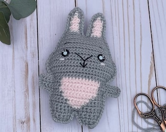Handmade Pocket Bunny, Crochet Bunny Finished Product, Outdoor Critter Plushie, Bunny Stuffed Animal, Pocket Stress Companion, Bunny Stuffie