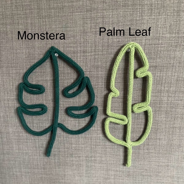 Knitted Wire Monstera Leaf,  Knitted Wire Palm Leaf, Knitted Wire Botanicals, Customizable Leaves, Wire Art Decor, Mothers Day Gift