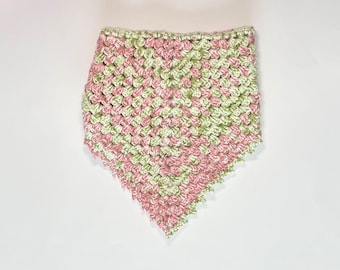 Handmade Crochet Head Bandana, Head Scarf, Head Kerchief, Boho Bandana, Hair Scarf, Hair Accessories, 100% Cotton, Spring Multi Colored