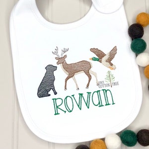 Wildlife Duck Hunting Embroidered Baby Bib & Burp Cloth / Personalized Nature Outdoors Baby Gift